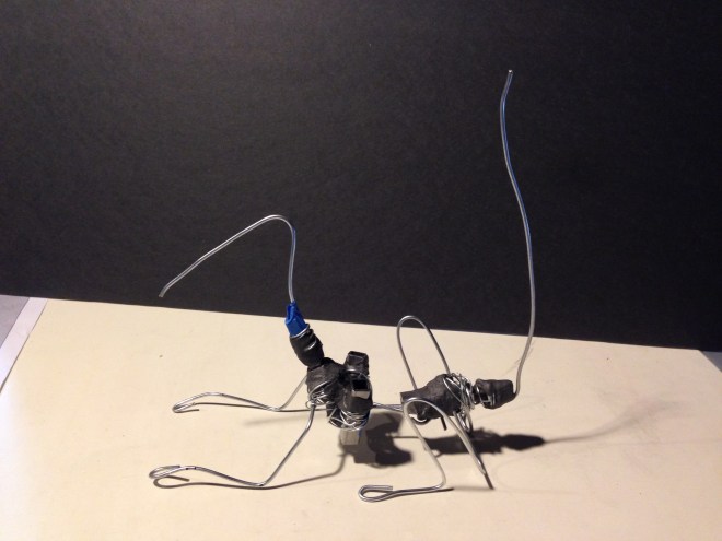dragon puppet wire armature with head and tail - side view
