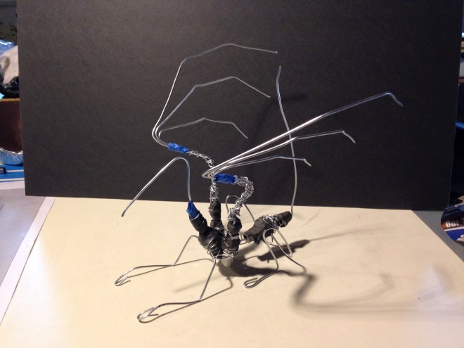 dragon puppet wire armature with head, tail and wings