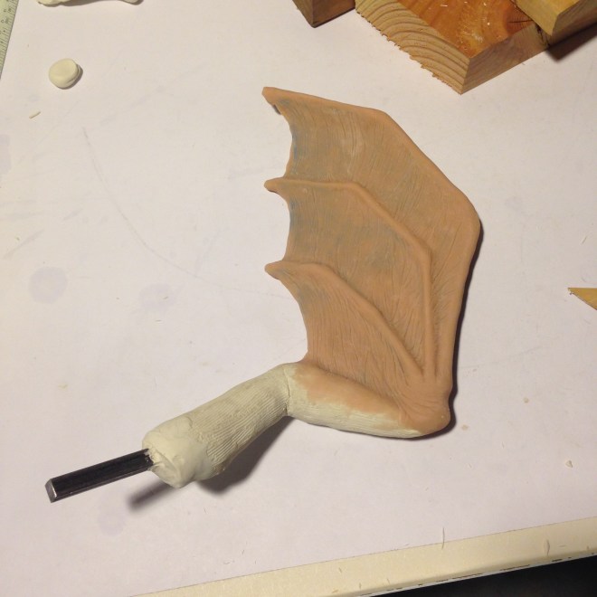 dragon wing sculpt with wrinkly skin texture