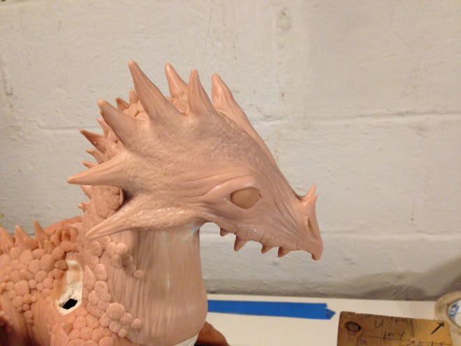 side view of dragon head sculpture