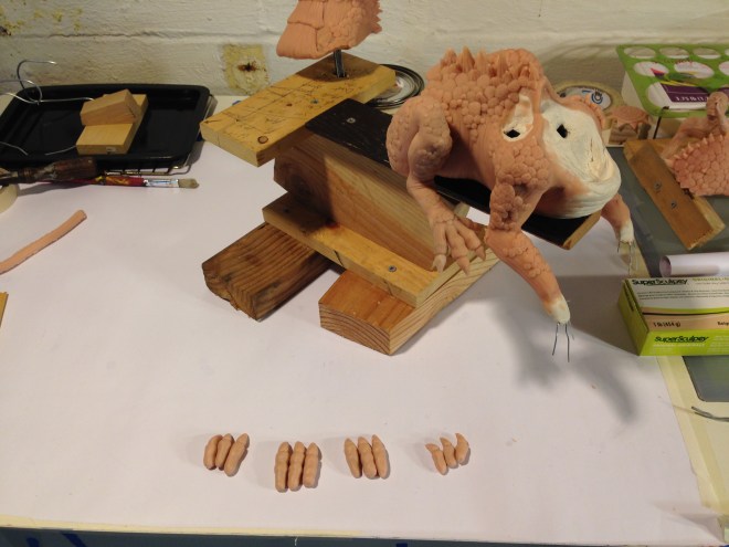 the front dragon claws ready to be attached to the wires