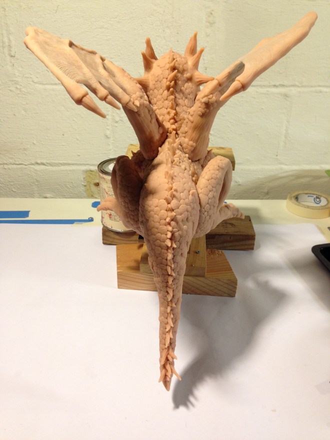 back view of dragon sculpture