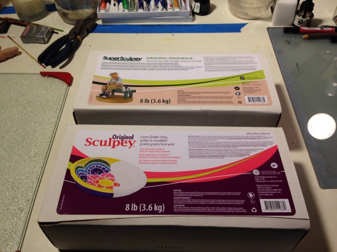 sculpey polymer clay for the dragon puppet sculpt