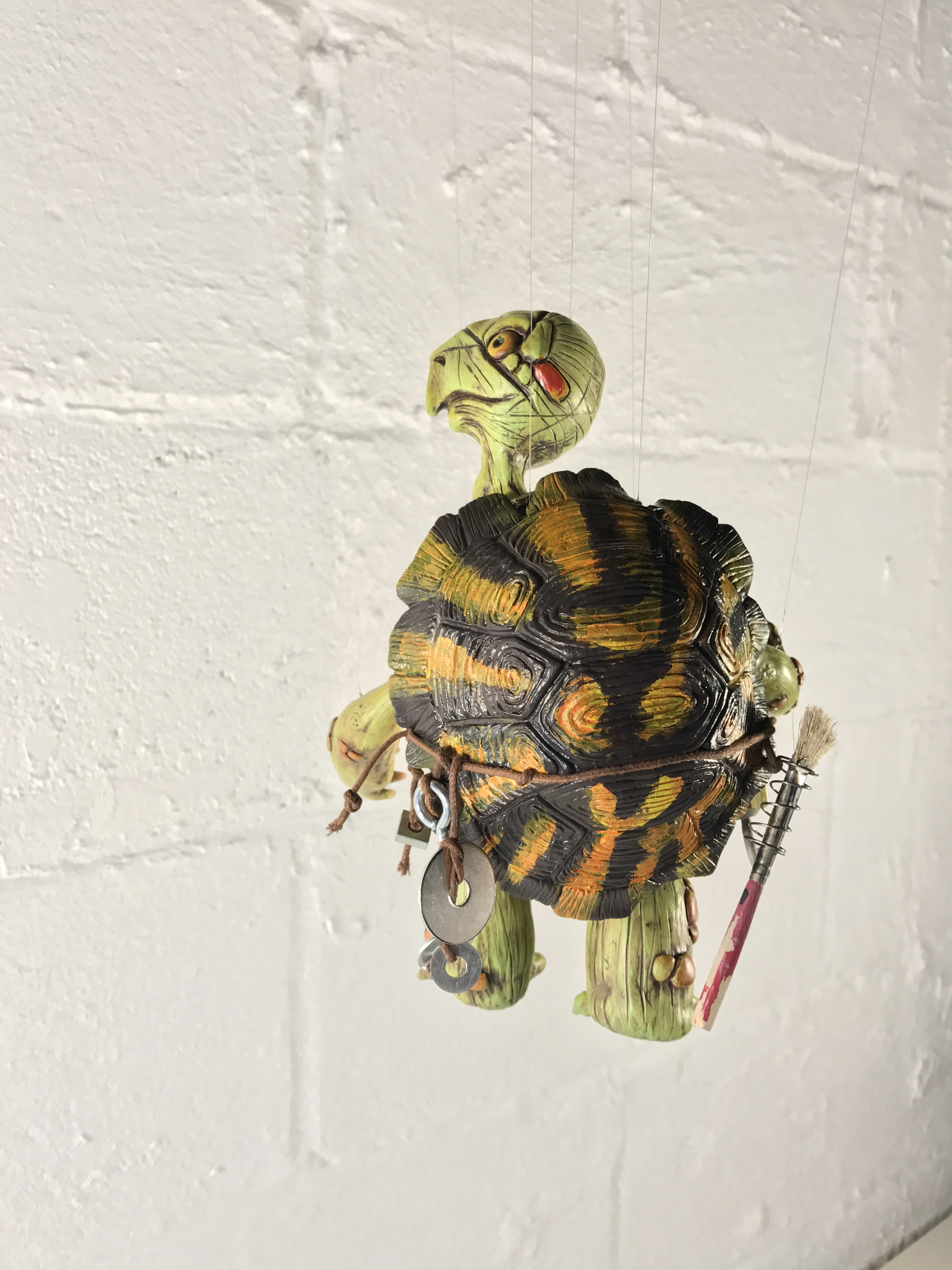 Marionette Turtle polymer clay sculpture finished by mrkessell 