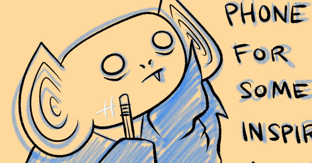 batboy sits and ponders with a pencil in hand